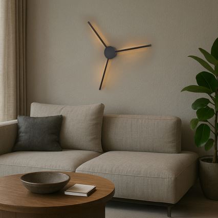 Brilagi - Φωτιστικό τοίχου LED LUGO TRE LED/14W/230V μαύρο