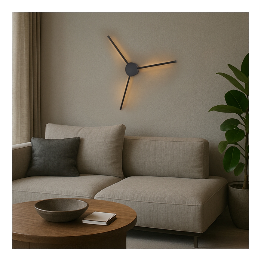 Brilagi - Φωτιστικό τοίχου LED LUGO TRE LED/14W/230V μαύρο