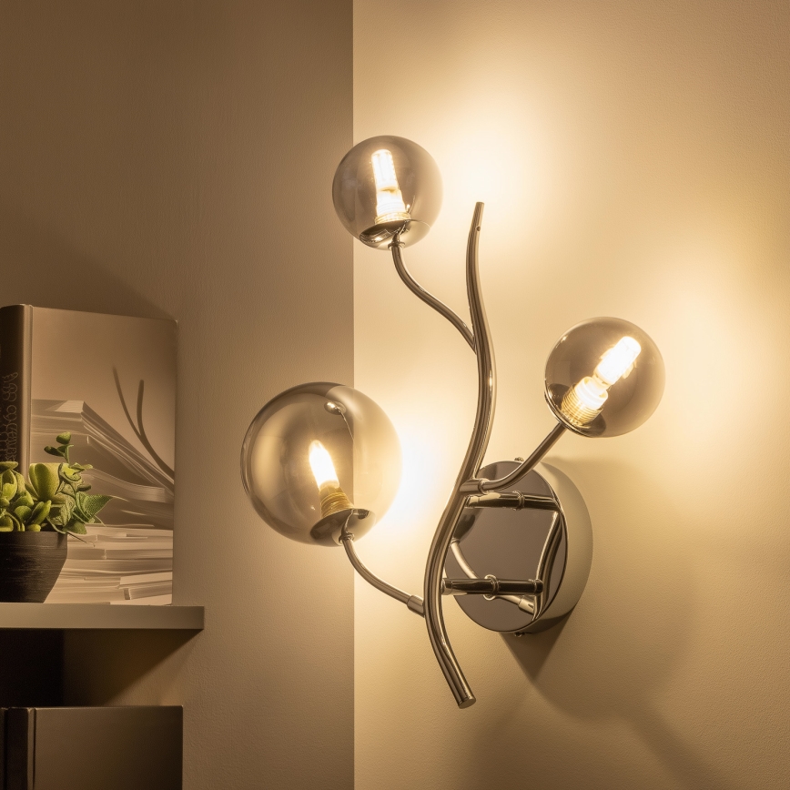 Brilagi - Φωτιστικό τοίχου LED MISTEL 3xG9/3W/230V γυαλιστερό χρώμιο/φιμέ