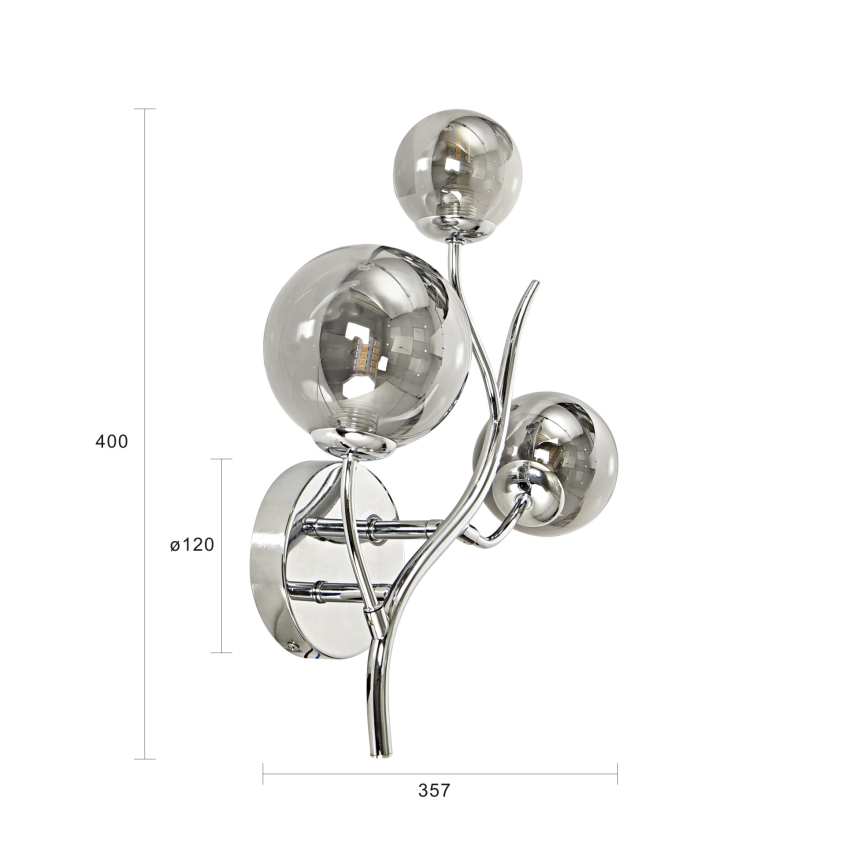 Brilagi - Φωτιστικό τοίχου LED MISTEL 3xG9/3W/230V γυαλιστερό χρώμιο/φιμέ