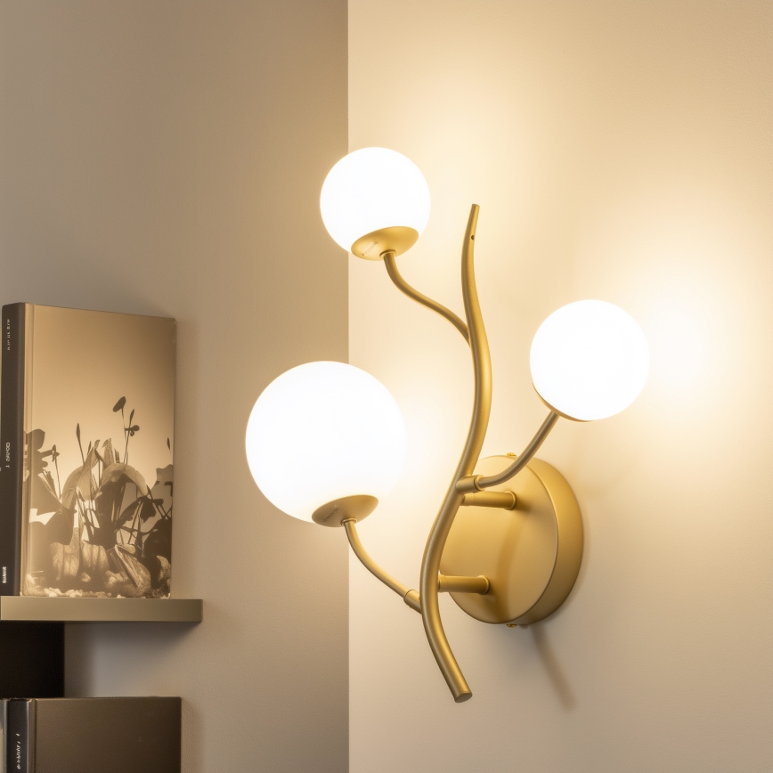 Brilagi - Φωτιστικό τοίχου LED MISTEL 3xG9/3W/230V χρυσό/λευκό