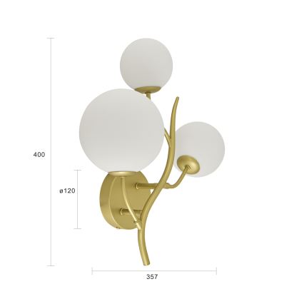 Brilagi - Φωτιστικό τοίχου LED MISTEL 3xG9/3W/230V χρυσό/λευκό