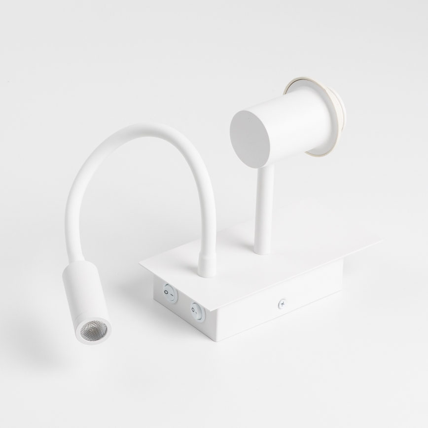 Brilagi - LED Εύκαμπτο φωτιστικό τοίχου NUBILA 1xE27/25W/230V + LED/3W λευκό/μωβ