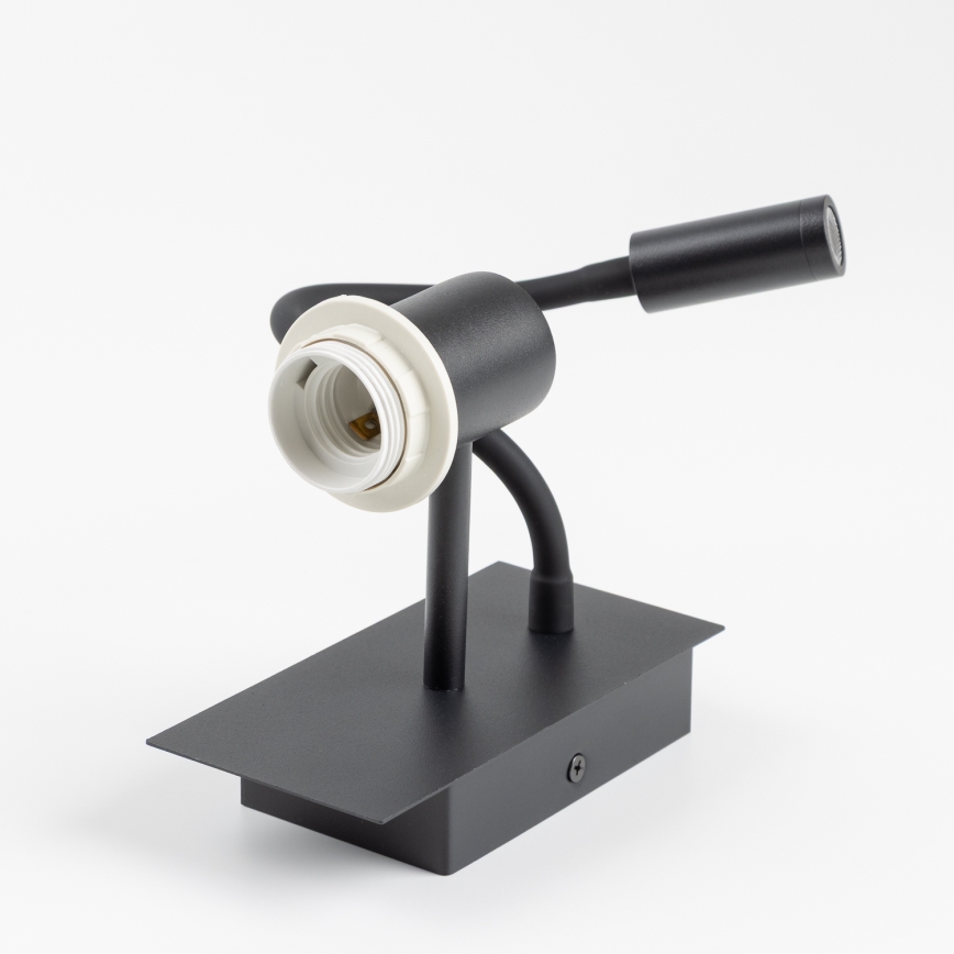 Brilagi - LED Εύκαμπτο φωτιστικό τοίχου NUBILA 1xE27/25W/230V + LED/3W μαύρο/ανθρακί