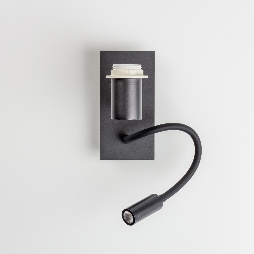 Brilagi - LED Εύκαμπτο φωτιστικό τοίχου NUBILA 1xE27/25W/230V + LED/3W μαύρο/Pompeian κόκκινο