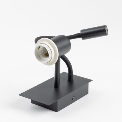 Brilagi - LED Εύκαμπτο φωτιστικό τοίχου NUBILA 1xE27/25W/230V + LED/3W μαύρο/Pompeian κόκκινο