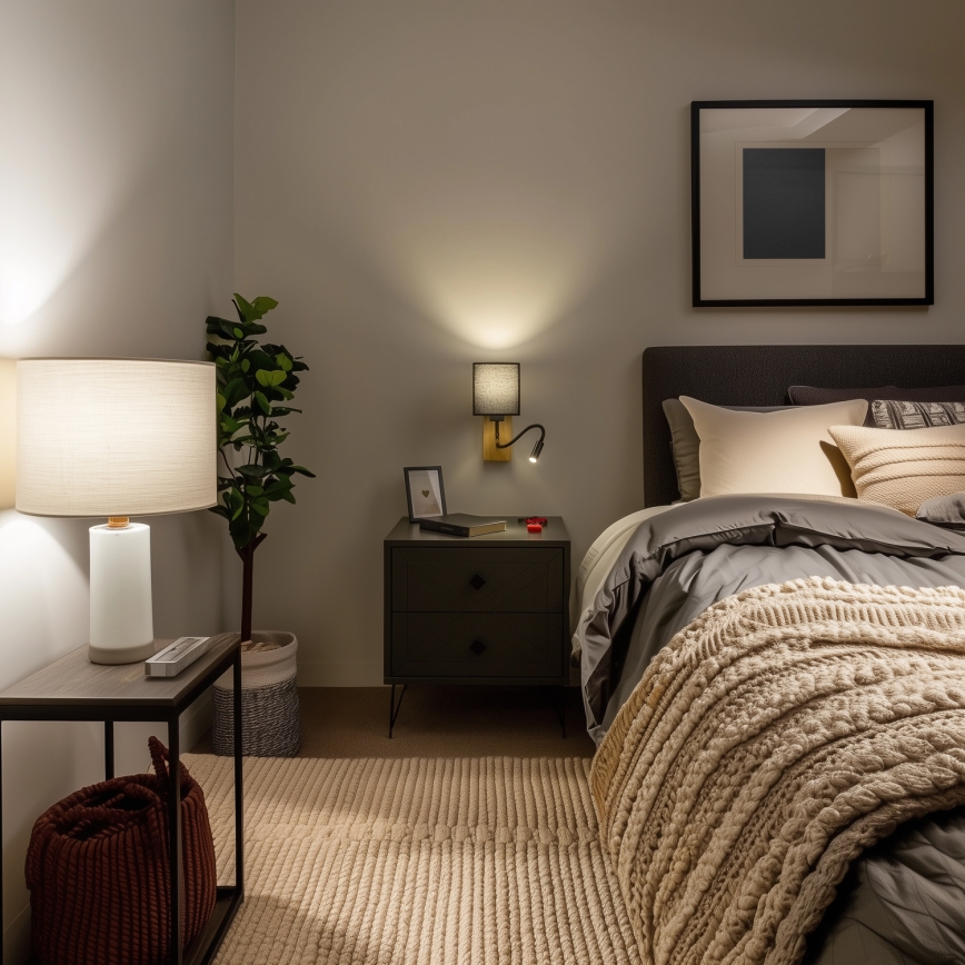 Brilagi - LED Εύκαμπτο φωτιστικό τοίχου NUBILA WOOD 1xE27/25W/230V + LED/3W δρυς/μαύρο