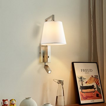 Brilagi - Φωτιστικό τοίχου LED RAYA 1xE14/40W/230V + LED/3W λευκό/ματ χρώμιο