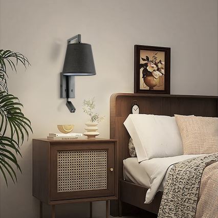 Brilagi - Φωτιστικό τοίχου LED RAYA 1xE14/40W/230V + LED/3W μαύρο