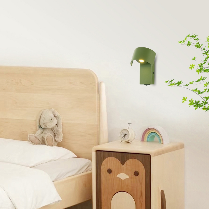 Brilagi - Φωτιστικό τοίχου LED VASTO LED/3W/230V πράσινο