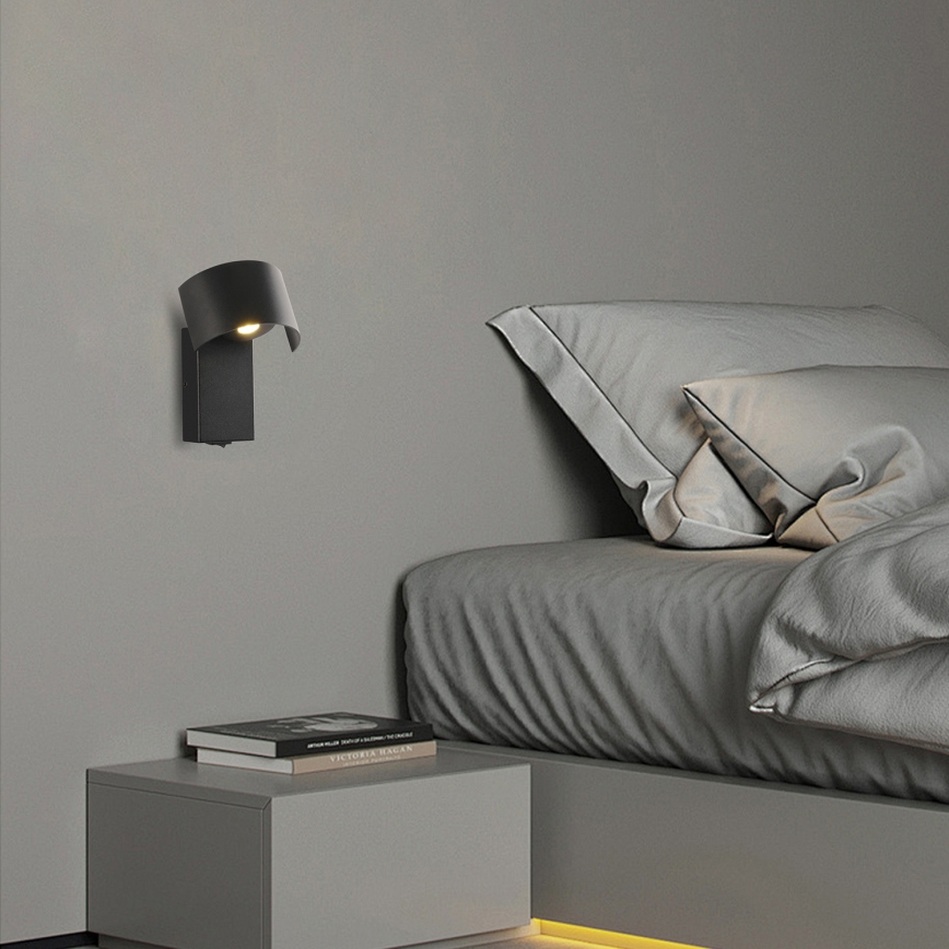 Brilagi - Φωτιστικό τοίχου LED VASTO LED/3W/230V μαύρο