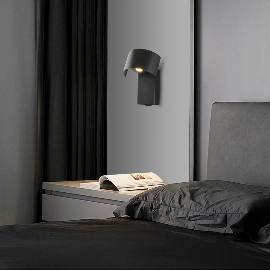 Brilagi - Φωτιστικό τοίχου LED VASTO LED/3W/230V μαύρο