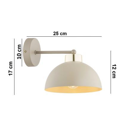 Brilagi - Φωτιστικό τοίχου MOON 1xE27/60W/230V μπεζ/χρυσό