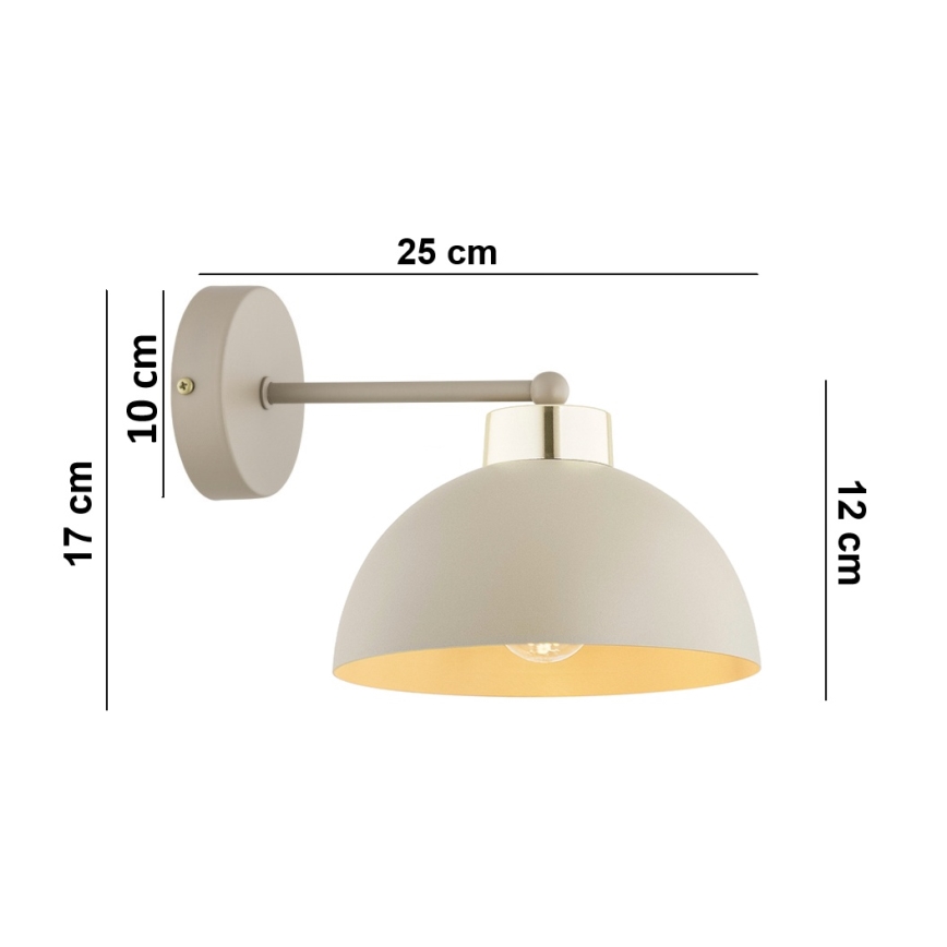 Brilagi - Φωτιστικό τοίχου MOON 1xE27/60W/230V μπεζ/χρυσό