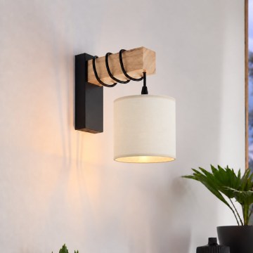 BRILAGI - Φωτιστικό τοίχου NUBILA 1xE27/60W/230V καφέ/μαύρο/κρεμ