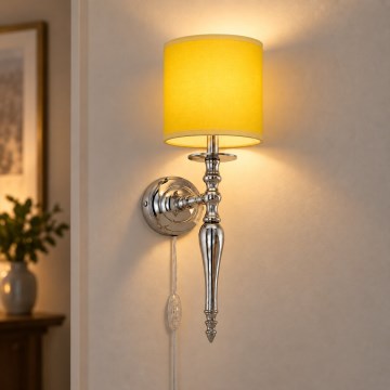 BRILAGI - Φωτιστικό τοίχου NUBILA 1xE27/60W/230V γυαλιστερό χρώμιο/κίτρινο