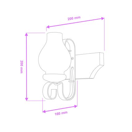 Brilagi - Φωτιστικό τοίχου QUEEN 1xE14/40W/230V οξιά