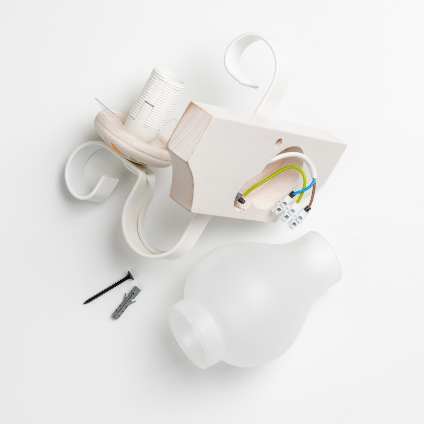 Brilagi - Φωτιστικό τοίχου QUEEN 1xE14/40W/230V οξιά/κρεμ