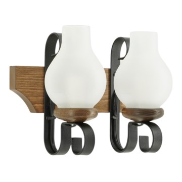 Brilagi - Φωτιστικό τοίχου QUEEN 2xE14/40W/230V οξιά/καρυδιά