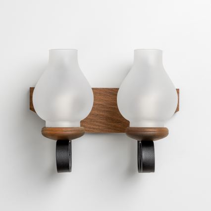 Brilagi - Φωτιστικό τοίχου QUEEN 2xE14/40W/230V οξιά/καρυδιά