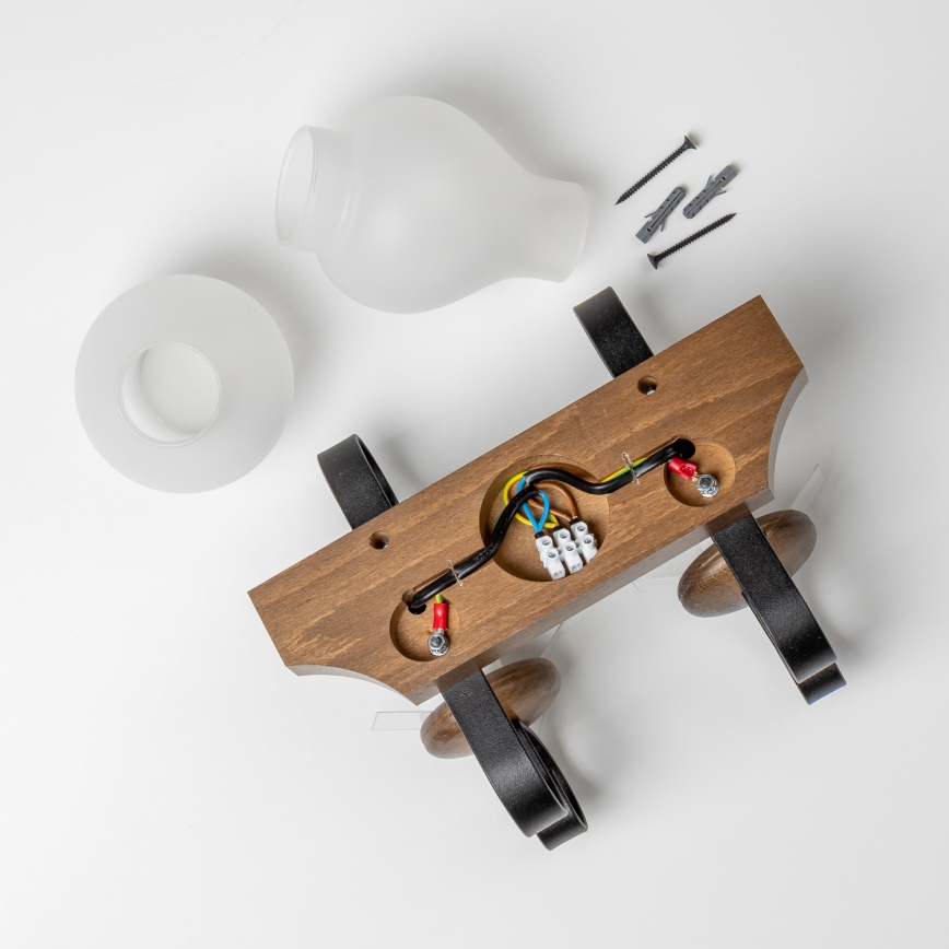 Brilagi - Φωτιστικό τοίχου QUEEN 2xE14/40W/230V οξιά/καρυδιά