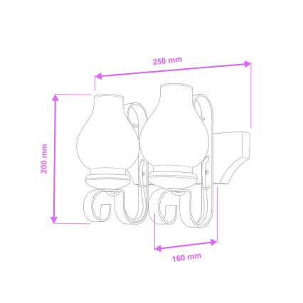 Brilagi - Φωτιστικό τοίχου QUEEN 2xE14/40W/230V οξιά/καρυδιά