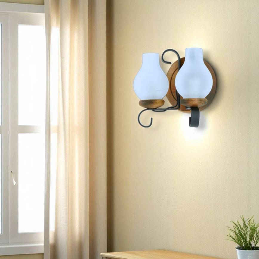 Brilagi - Φωτιστικό τοίχου ROATA APLICA 2xE14/40W/230V οξιά