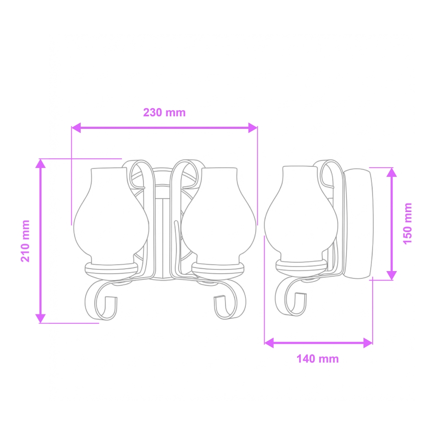 Brilagi - Φωτιστικό τοίχου ROATA APLICA 2xE14/40W/230V οξιά