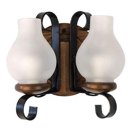 Brilagi - Φωτιστικό τοίχου ROATA APLICA 2xE14/40W/230V οξιά/καρυδιά