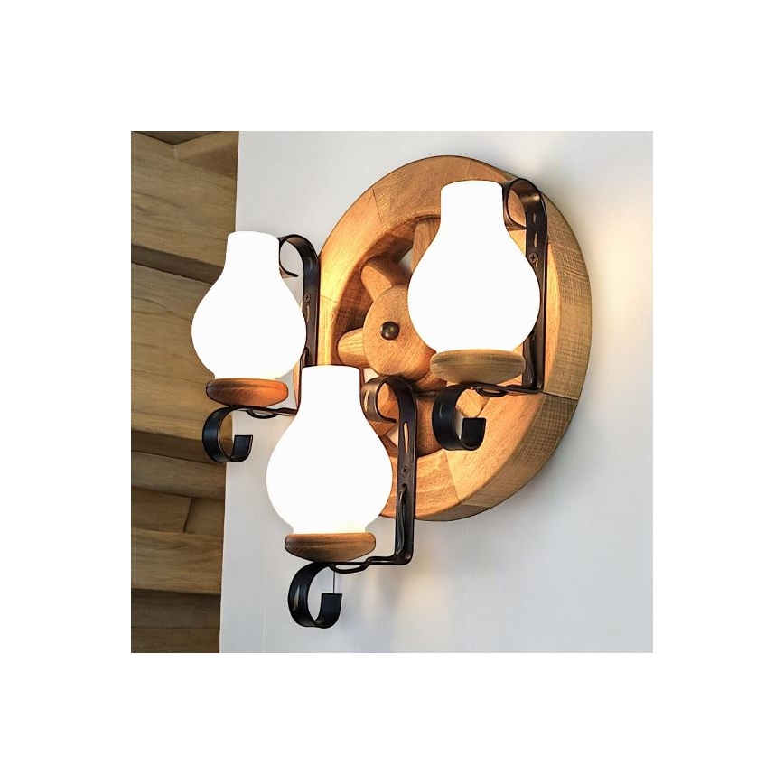 Brilagi - Φωτιστικό τοίχου ROATA APLICA 3xE14/40W/230V οξιά