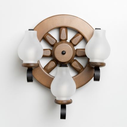 Brilagi - Φωτιστικό τοίχου ROATA APLICA 3xE14/40W/230V οξιά/καρυδιά