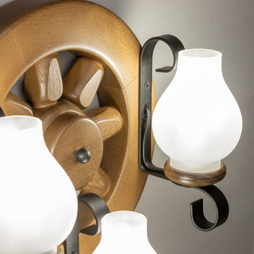 Brilagi - Φωτιστικό τοίχου ROATA APLICA 3xE14/40W/230V οξιά/καρυδιά