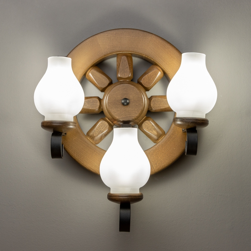 Brilagi - Φωτιστικό τοίχου ROATA APLICA 3xE14/40W/230V οξιά/καρυδιά