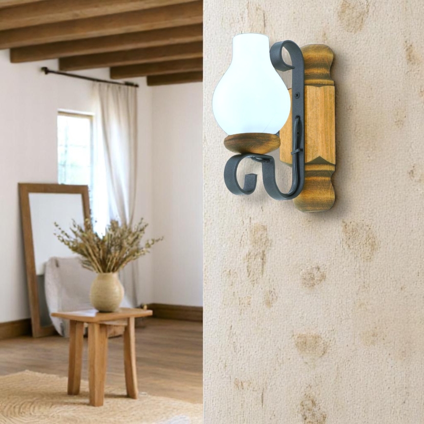 Brilagi - Φωτιστικό τοίχου RUSTIC 1xE14/40W/230V οξιά