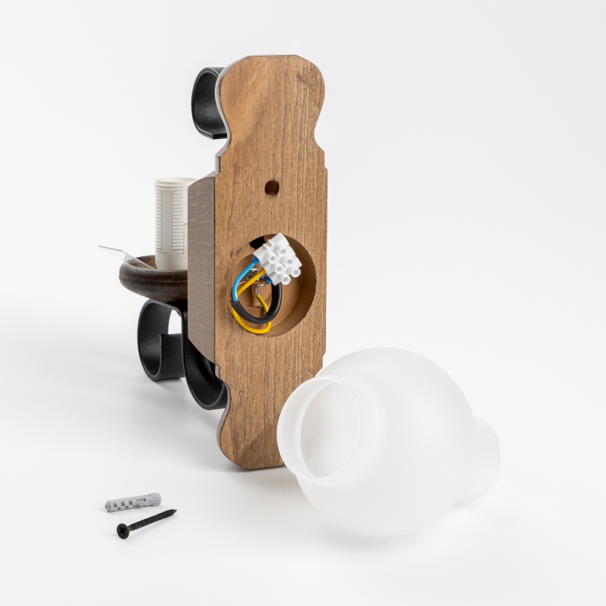 Brilagi - Φωτιστικό τοίχου RUSTIC 1xE14/40W/230V οξιά/καρυδιά