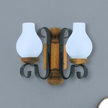 Brilagi - Φωτιστικό τοίχου RUSTIC 2xE14/40W/230V οξιά