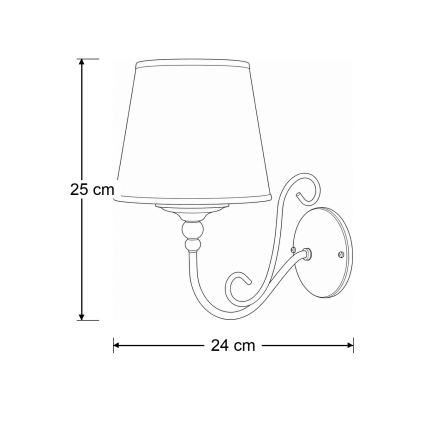 Brilagi - Φωτιστικό τοίχου SONIA 1xE27/15W/230V κρεμ/πατίνα