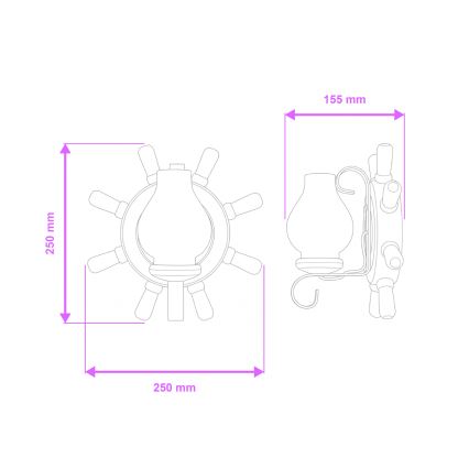 Brilagi - Φωτιστικό τοίχου TIMONA 1xE14/40W/230V οξιά
