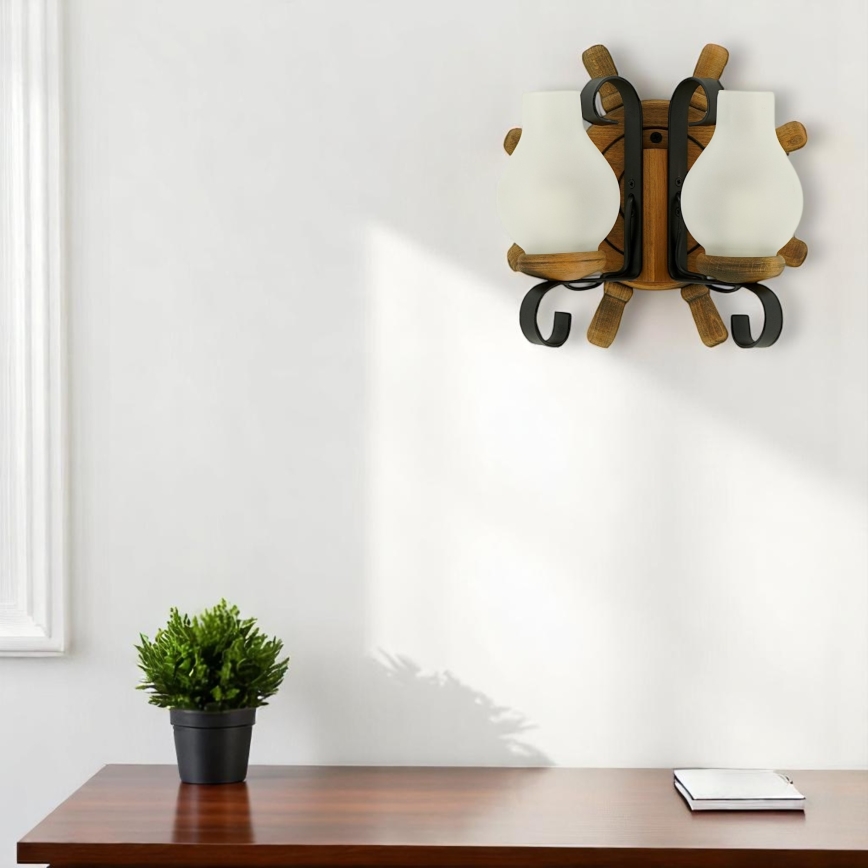 Brilagi - Φωτιστικό τοίχου TIMONA 2xE14/40W/230V οξιά