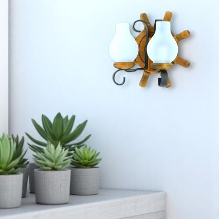 Brilagi - Φωτιστικό τοίχου TIMONA 2xE14/40W/230V οξιά