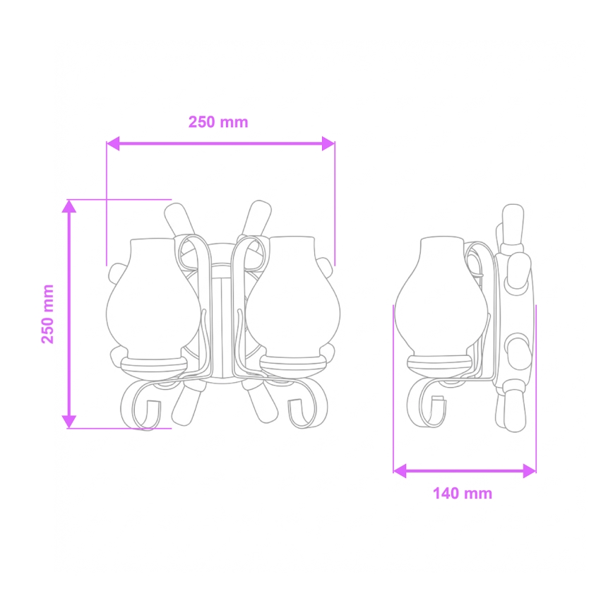 Brilagi - Φωτιστικό τοίχου TIMONA 2xE14/40W/230V οξιά