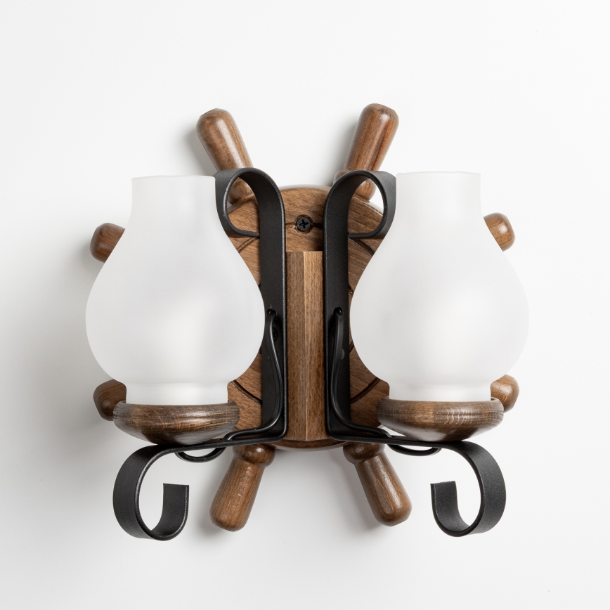 Brilagi - Φωτιστικό τοίχου TIMONA 2xE14/40W/230V οξιά/καρυδιά