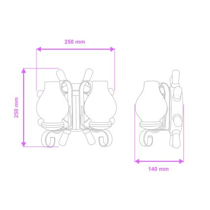 Brilagi - Φωτιστικό τοίχου TIMONA 2xE14/40W/230V οξιά/καρυδιά