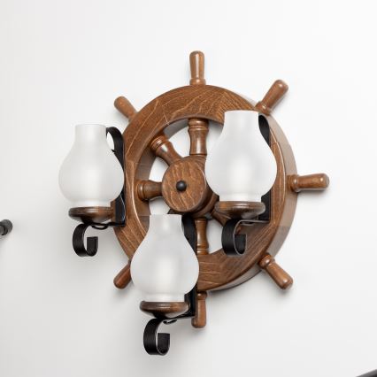 Brilagi - Φωτιστικό τοίχου TIMONA 3xE14/40W/230V οξιά/καρυδιά