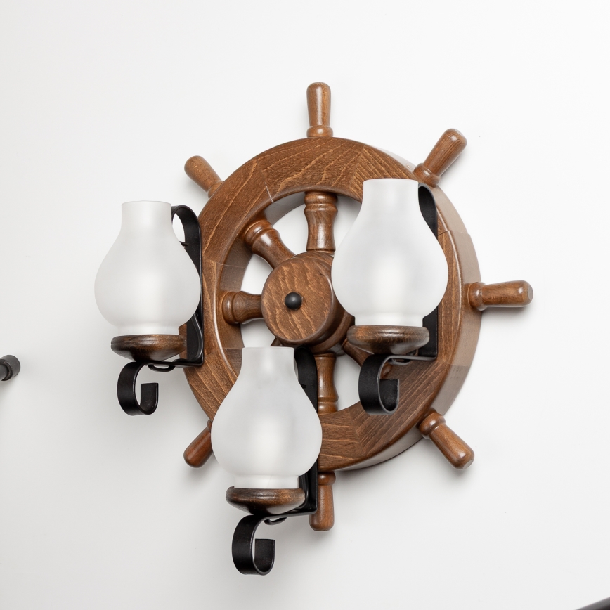 Brilagi - Φωτιστικό τοίχου TIMONA 3xE14/40W/230V οξιά/καρυδιά