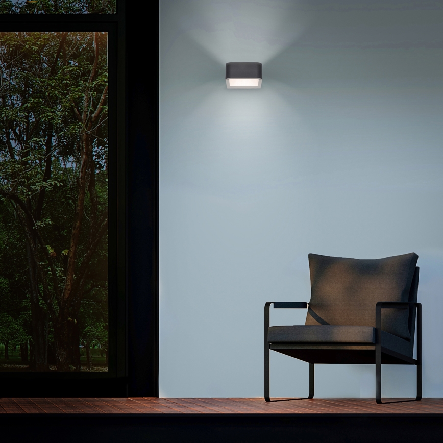 Brilagi - Επιτοίχιο φωτιστικό εξωτερικού χώρου LED BARI LED/7W/230V 3000/4000/6000K ανθρακί IP54