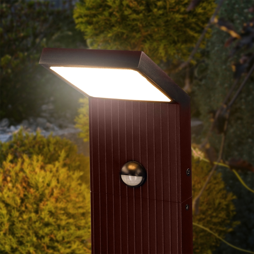 Brilagi - Φωτιστικό εξωτερικού χώρου LED με αισθητήρα κίνησης RIANO LED/8W/230V καφέ IP65 80 cm