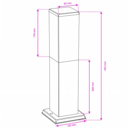 Brilagi - Φωτιστικό εξωτερικού χώρου NOVA 1xE27/15W/230V 40 cm IP44 καφέ