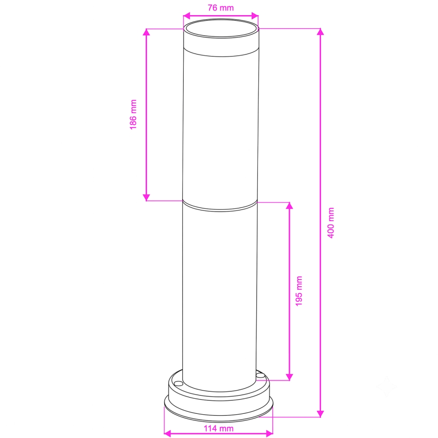 Brilagi - Φωτιστικό εξωτερικού χώρου NOVA 1xE27/15W/230V 40 cm IP44 ματ χρώμιο