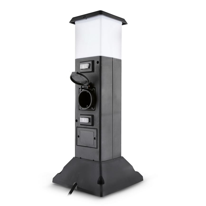 Brilagi - Φωτιστικό εξωτερικού χώρου με 2 πρίζες SCHUKO 1xE14/15W/230V IP44 μαύρο